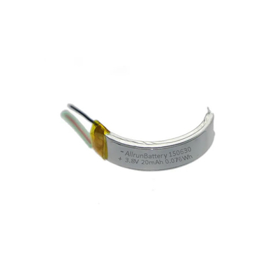 Tecnologia indossabile Batteria LiPo da 20 mAh Batteria ai polimeri di litio da 3,8 V