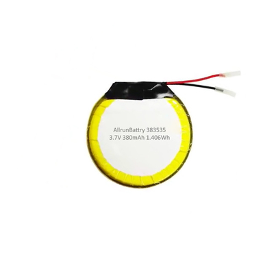 Batteria LiPo personalizzata da 3,7 V 380 mAh Batteria ricaricabile rotonda ai polimeri di litio