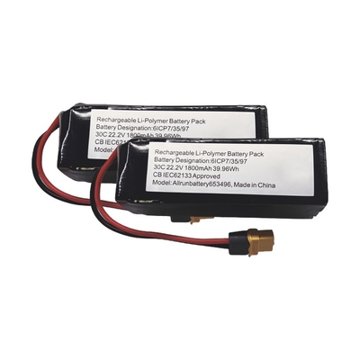 30C 6S1P LiPo batteria 22.2V 1800mAh batteria ai polimeri di litio alta velocità C