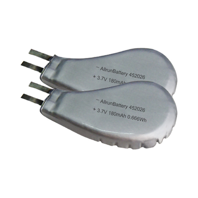452026 3,7 V 180mAh batteria LiPo batteria ricaricabile personalizzata ai polimeri di litio indossabile