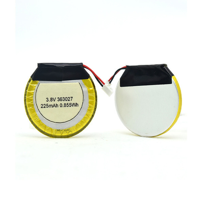 Batteria ai polimeri di litio da 225 mAh 3,8 V rotonda / batteria LiPo per cuffie Bluetooth