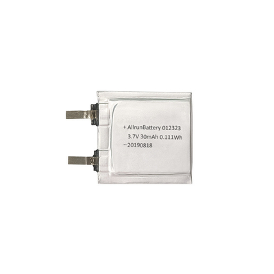 batteria LiPo da 3,7 V 30 mAh 1 mm batteria ultra sottile ai polimeri di litio 012323