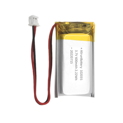 Batteria ricaricabile personalizzata ai polimeri di litio da 3,7 V 600 mAh / batteria LiPo
