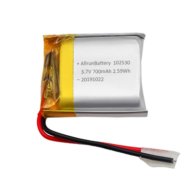 Batteria LiPo leggera personalizzata ricaricabile 3,7 V 700 mAh 102530