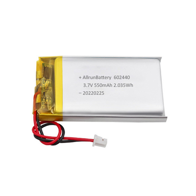 Batteria LiPo ricaricabile sottile e potente personalizzata 3,7 V 550 mAh 602440