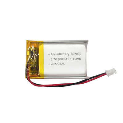 Batteria ai polimeri di litio rettangolare leggera 602030 Batteria LiPo 3,7 V 300 mAh