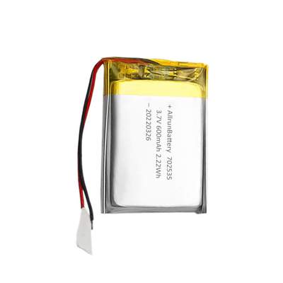 Batteria ai polimeri di litio a cella singola Batteria LiPo da 3,7 V 600 mAh