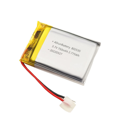 Batteria ai polimeri di litio rettangolare Sicurezza Batteria LiPo da 3,7 V 750 mAh