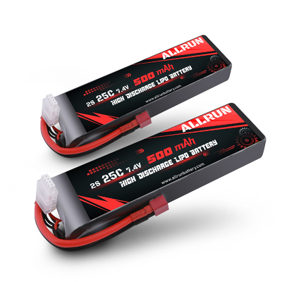 Pacco batteria LiPo 25C 2S 500mAh 7.4V ad alta scarica per elettroutensili