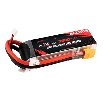 batteria LiPo 3S 3500mAh 11,1 V ad alta scarica Batteria ai polimeri di Li 75C