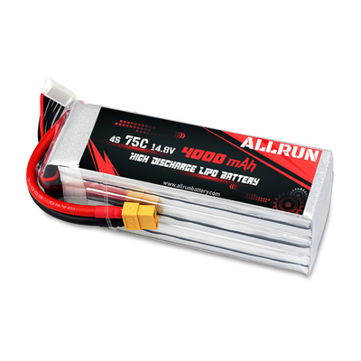 Batteria LiPo 75C 4000mAh 4S Batteria LiPo ad alta velocità C da 14,8 V