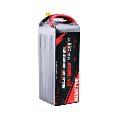 Batteria LiPo 25C 6S 8000mAh Batteria LiPo alta velocità C 22,2V
