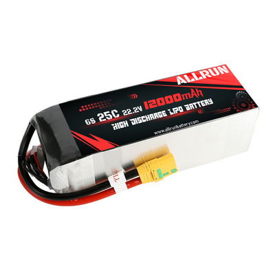 Batteria RC 25C 6S 12000mAh LiPo 22.2V Pacco batteria ad alta velocità C