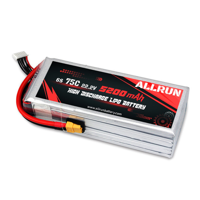 9048155 75C 22.2V 6S 5200mAh Batteria LiPo a scarica elevata