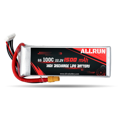 Pacco batteria LiPo ad alta velocità C 100C 1500mAh 6S 22,2V