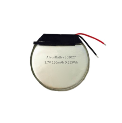 Batteria LiPo rotonda stabile GPS Batterie ai polimeri di litio personalizzate da 3,7 V 150 mAh