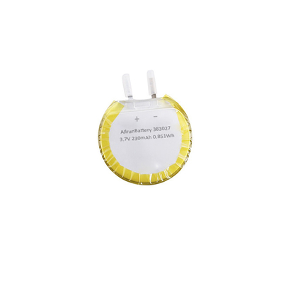 Cella batteria LiPo rotonda personalizzata 3,7 V 230 mAh 383027 con forme uniche