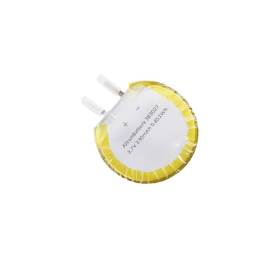 Cella batteria LiPo rotonda personalizzata 3,7 V 230 mAh 383027 con forme uniche