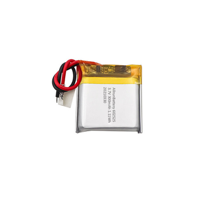 1C 3,7 V 300mAh Litio ricaricabile ai polimeri Pacco batterie 602525