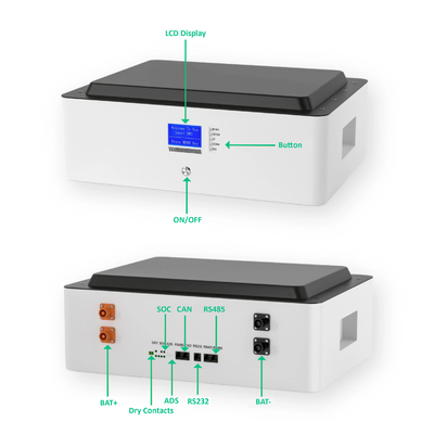 batteria montata scaffale di 51.2V 100Ah 5KWh 6000 volte per il sistema a energia solare